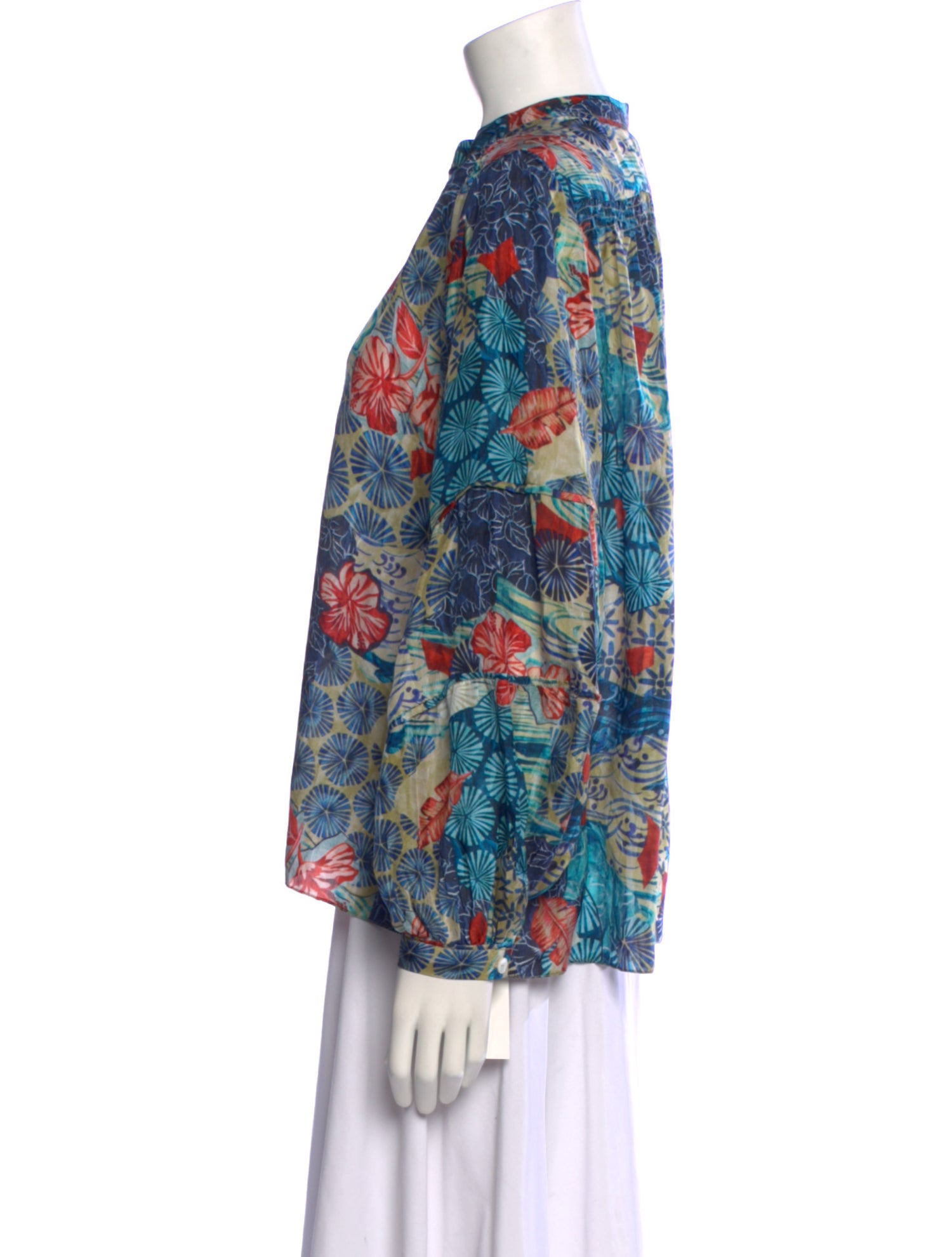 Chufy Silk Floral Print Blouse