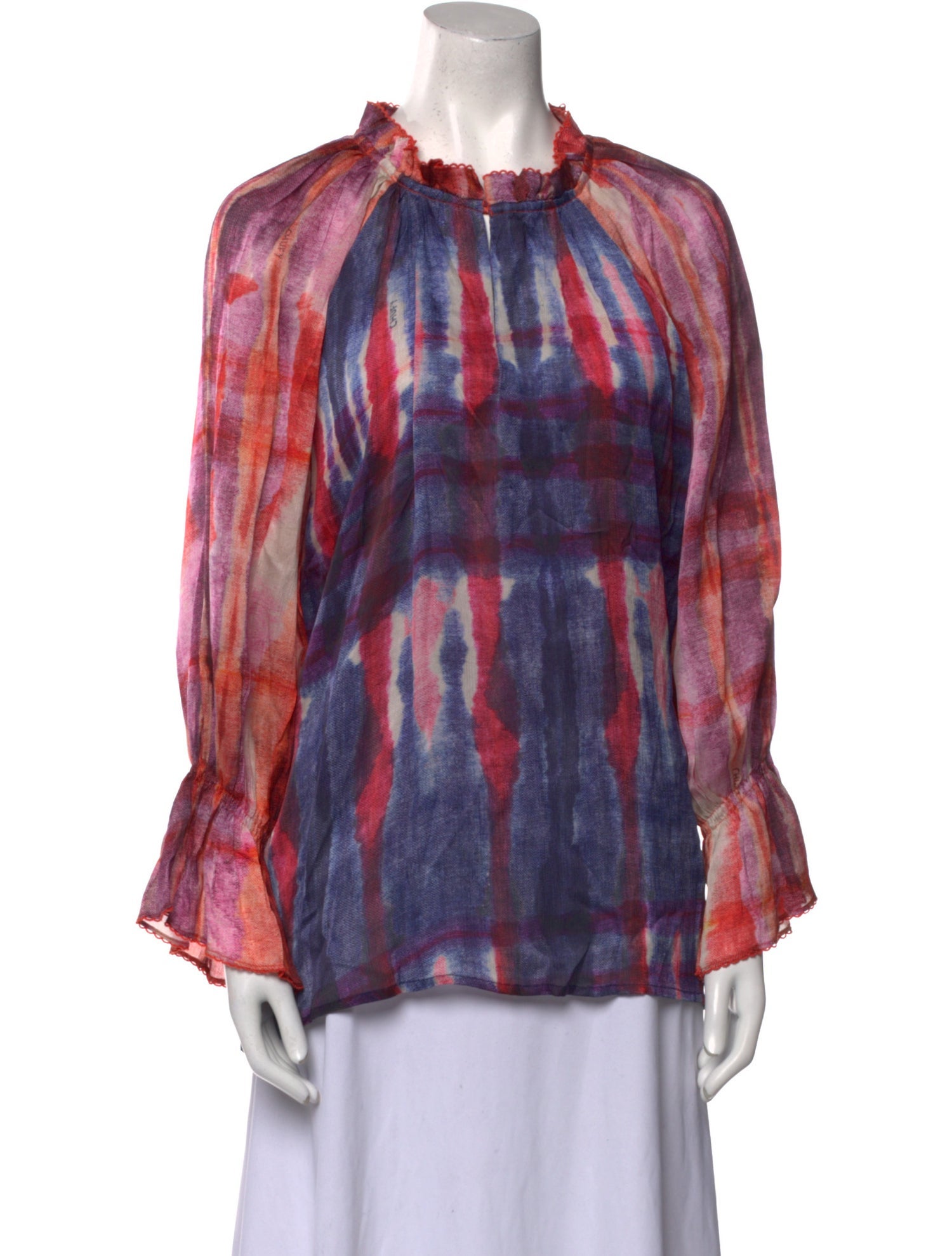 Chufy Silk Tie-Dye Print Blouse