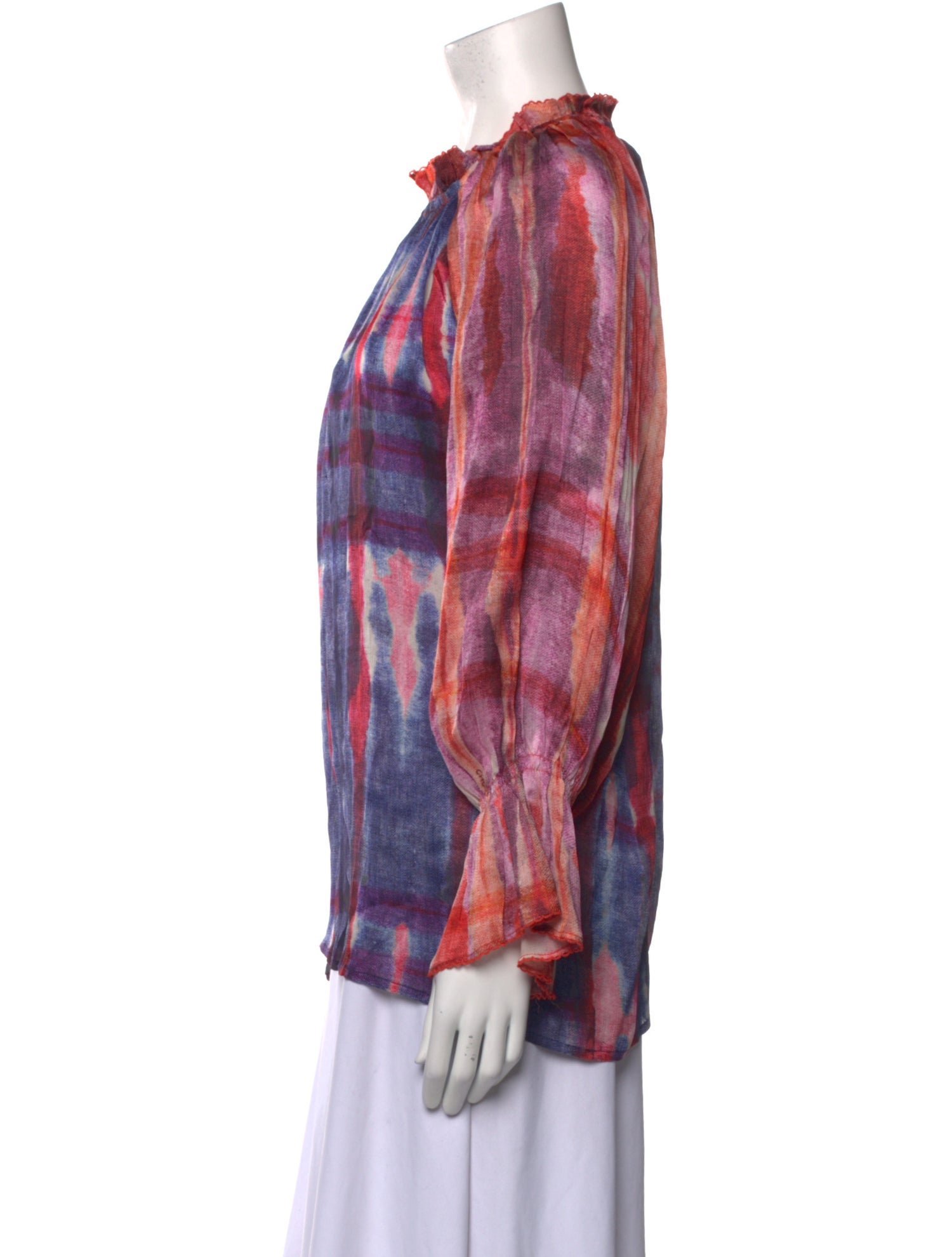 Chufy Silk Tie-Dye Print Blouse