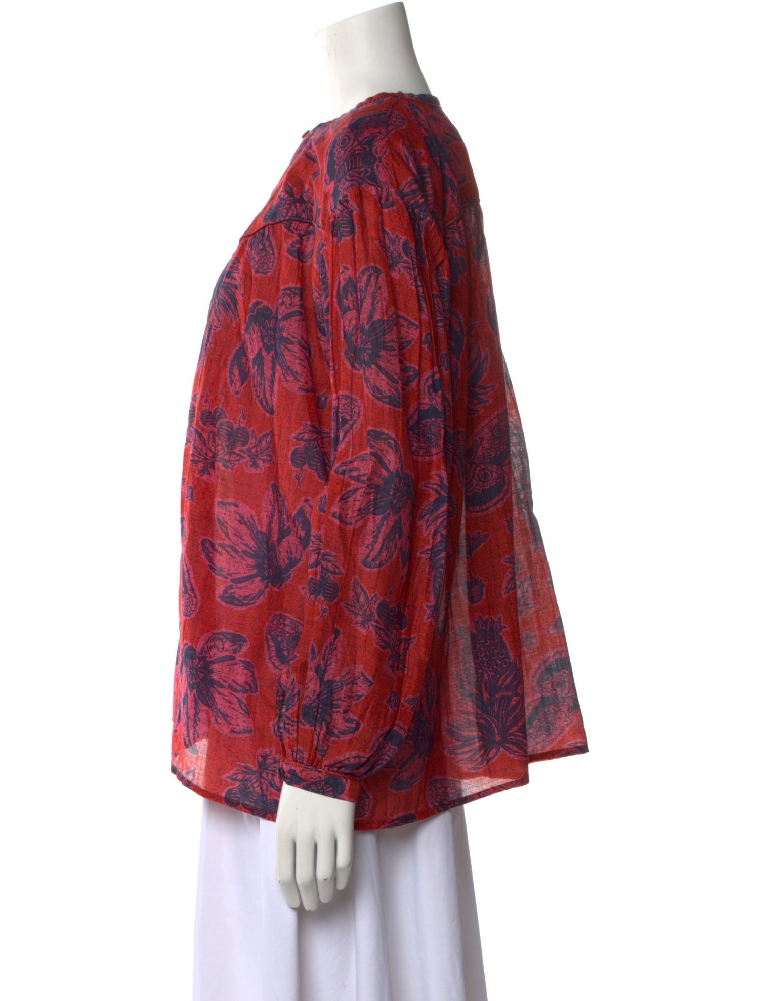 Chufy Printed Bateau Neckline Blouse