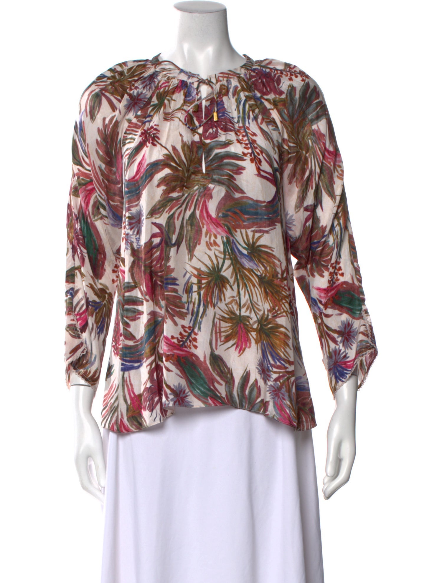 Chufy Silk Floral Print Blouse