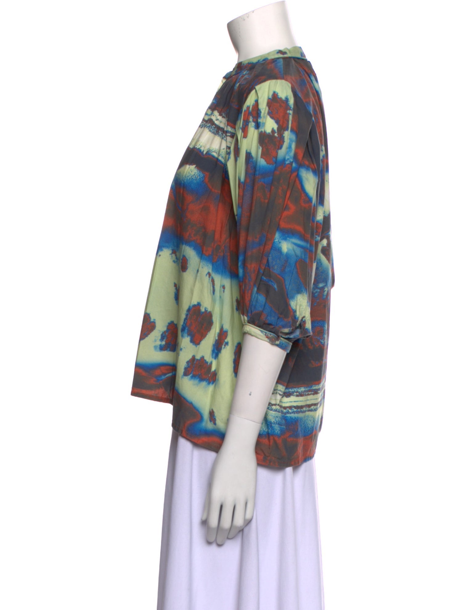 Chufy Printed Crew Neck Blouse