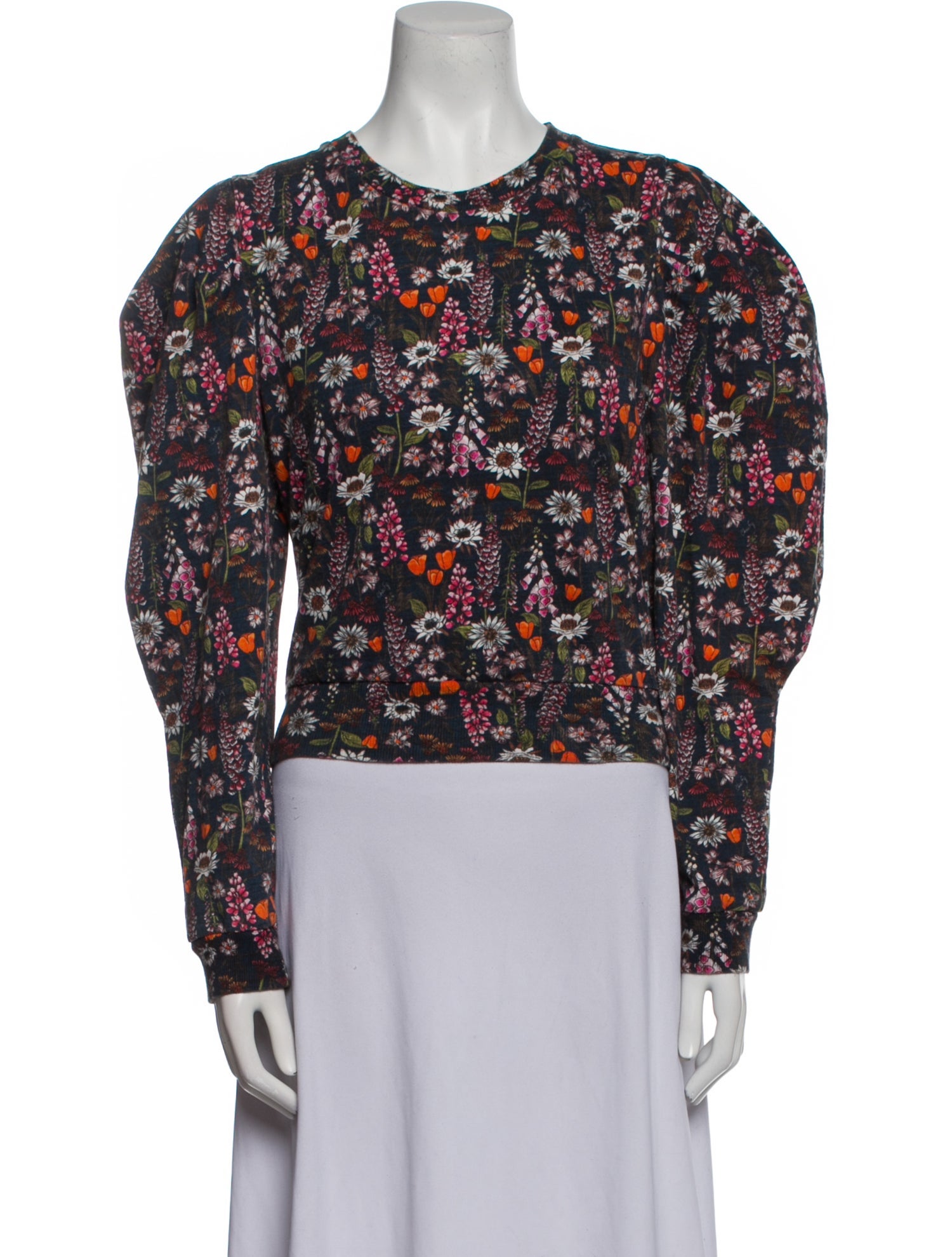 Chufy Floral Print Crew Neck Blouse