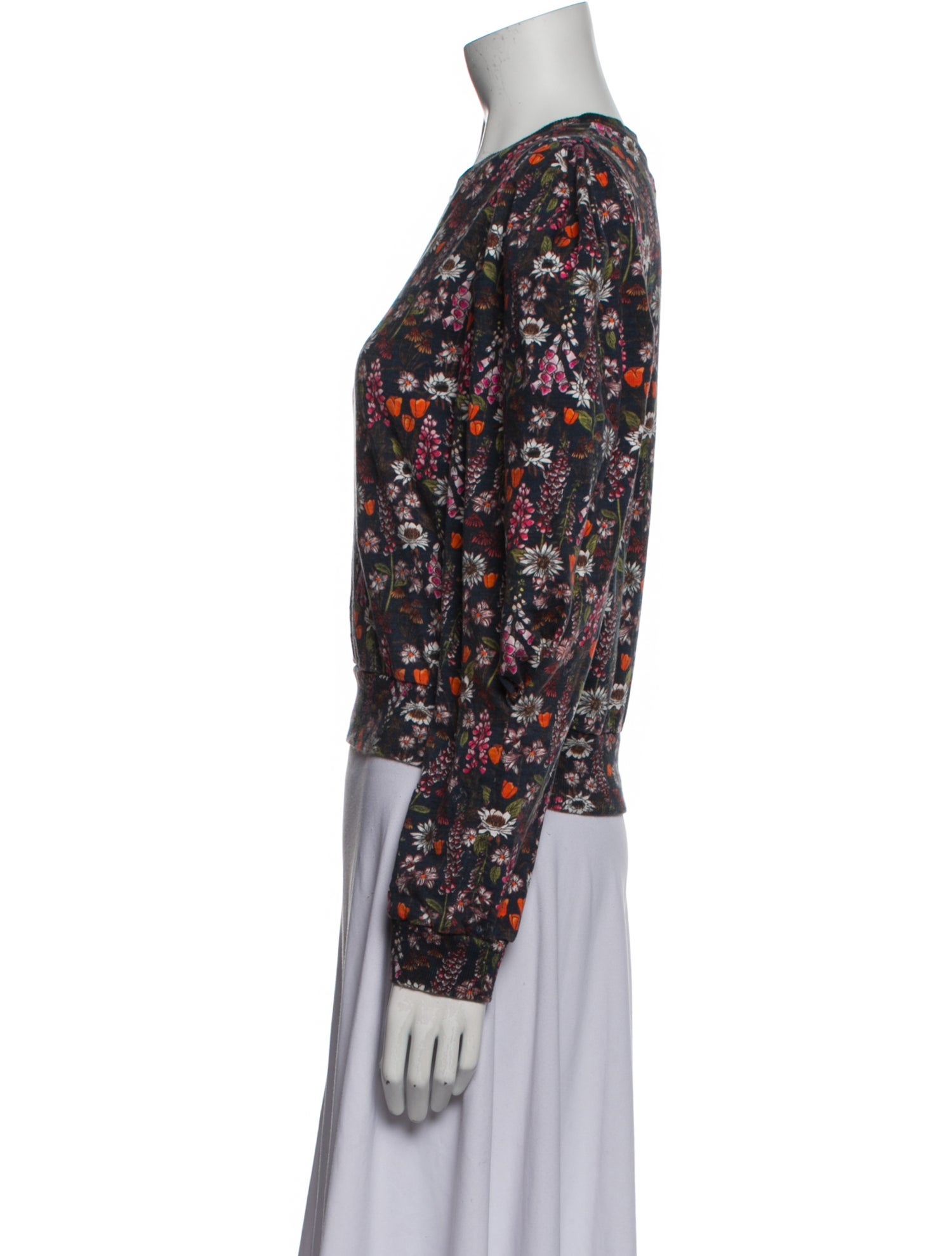 Chufy Floral Print Crew Neck Blouse