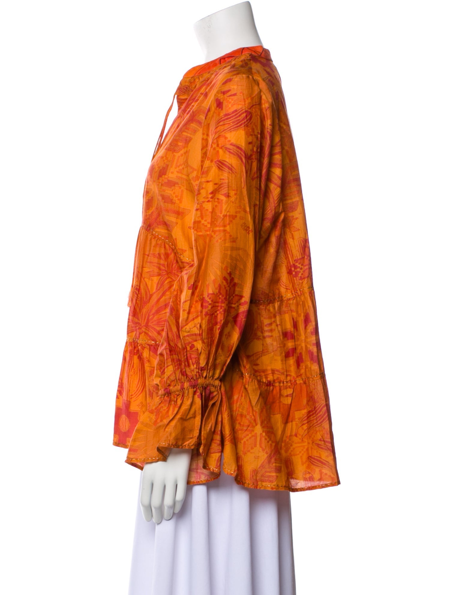 Chufy Printed V-Neck Blouse