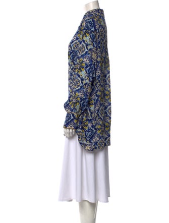 Chufy Printed Long Sleeve Button-Up Top