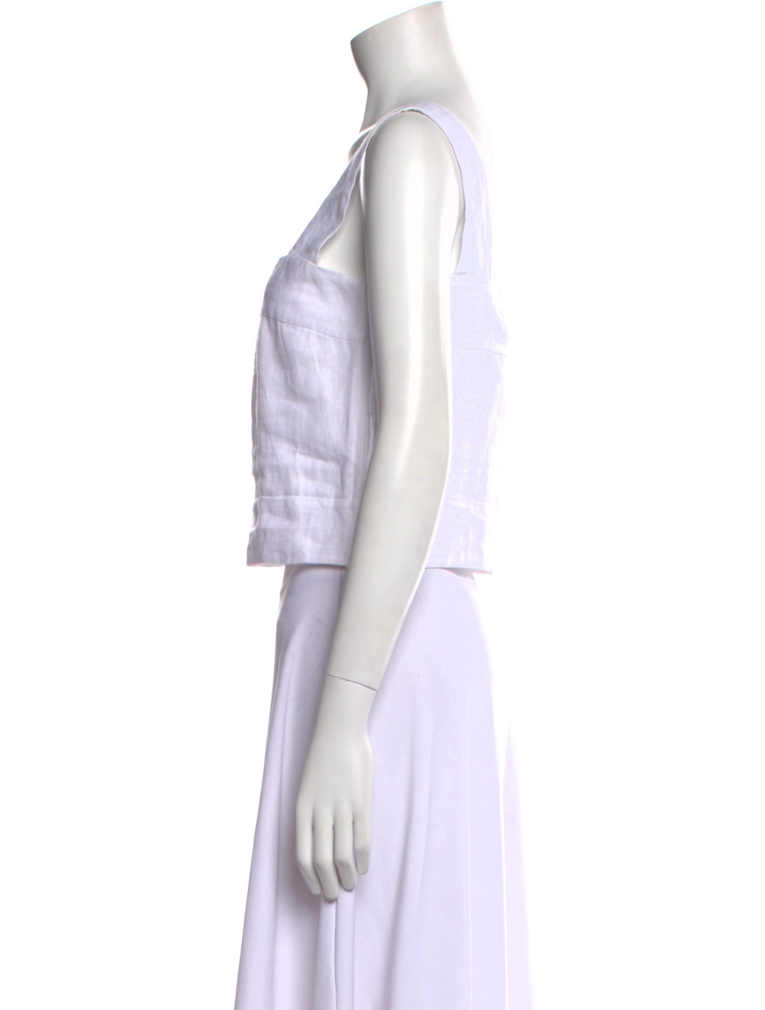 Chufy Linen Square Neckline Crop Top