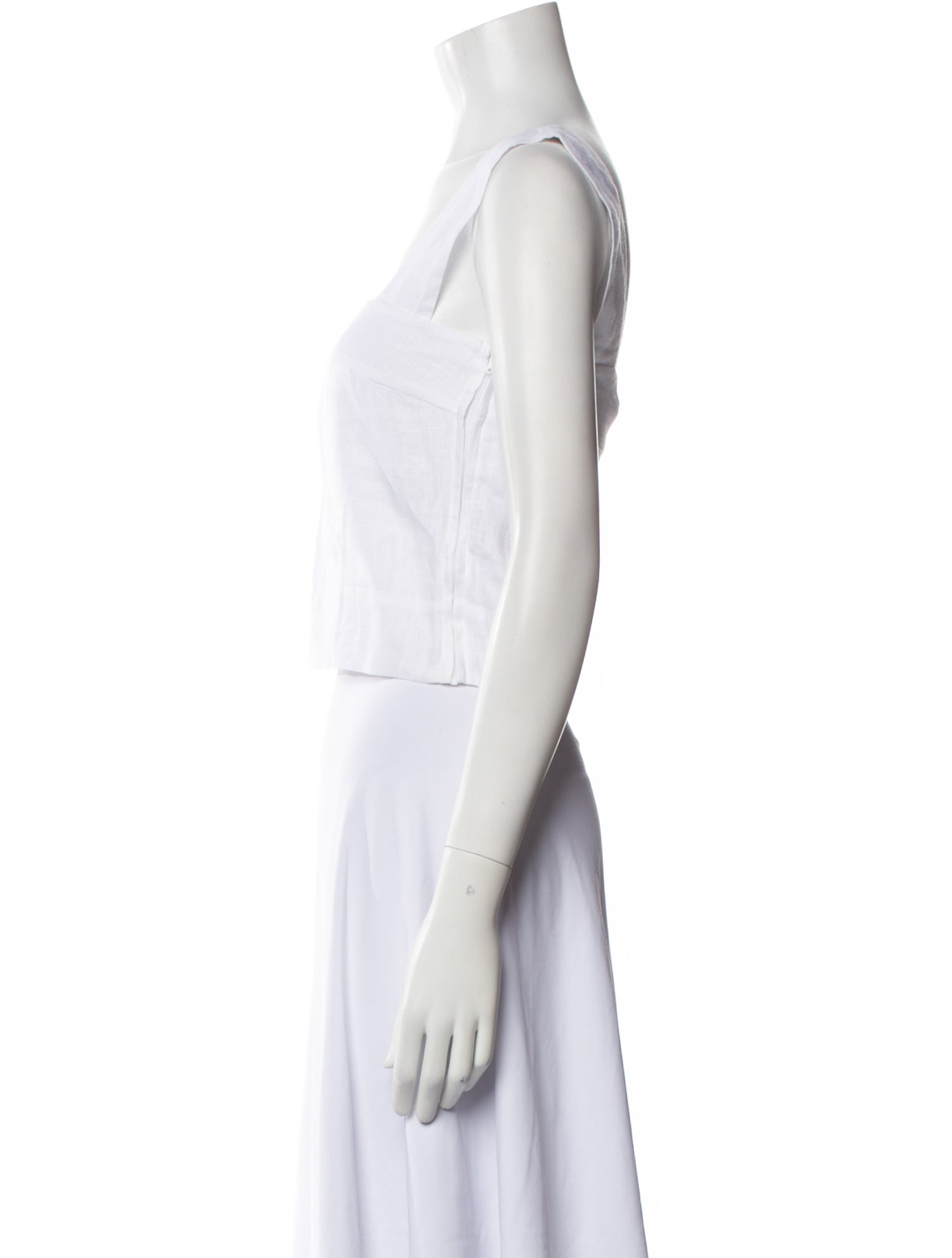 Chufy Linen Square Neckline Crop Top