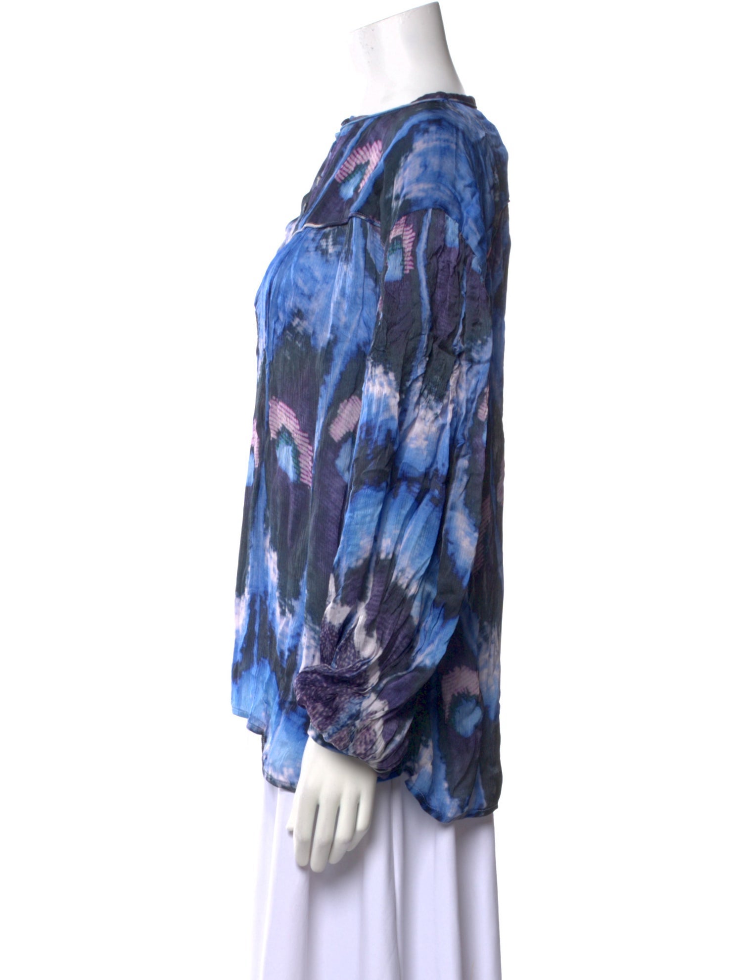 Chufy Silk Tie-Dye Print Blouse