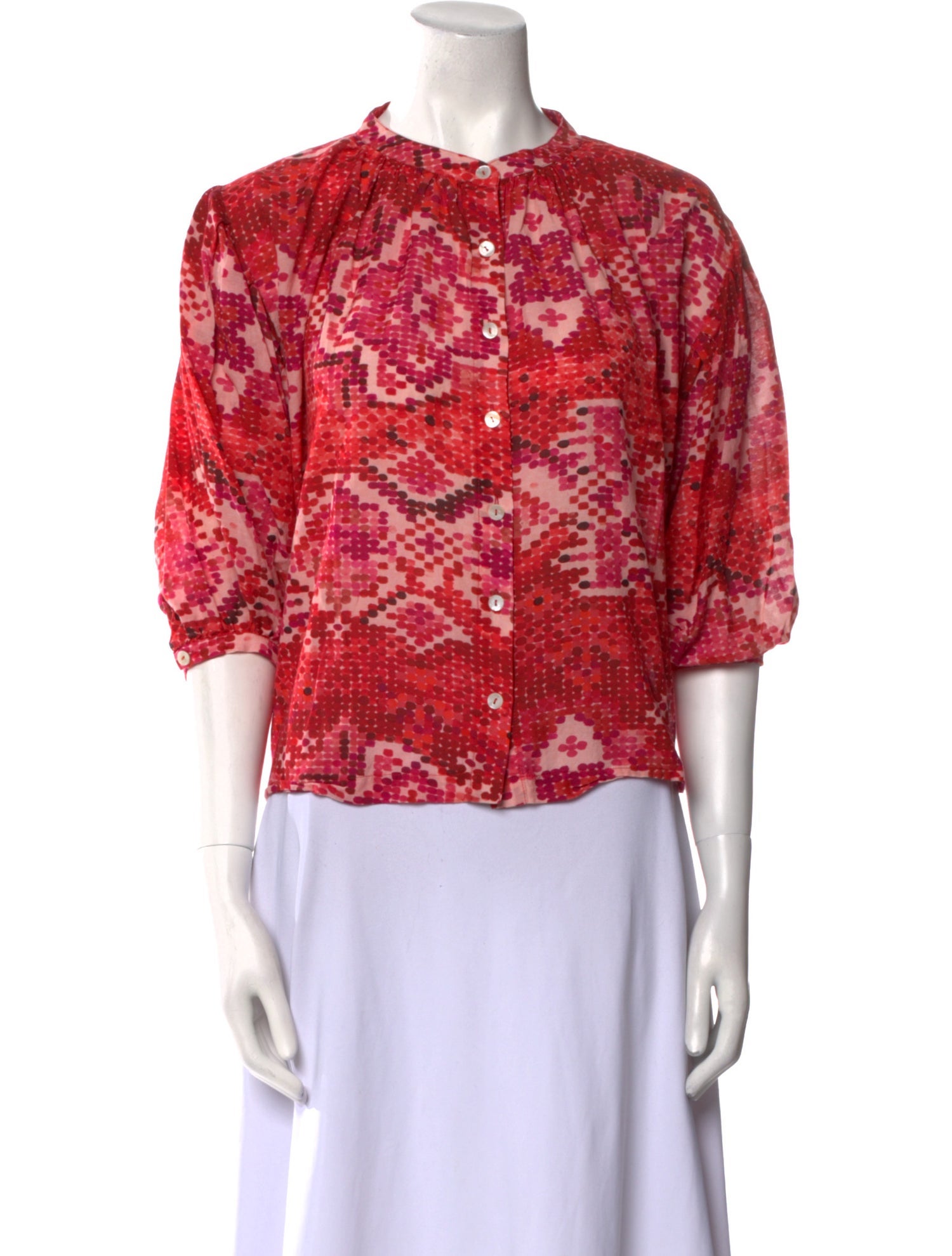 Chufy Floral Print Crew Neck Blouse