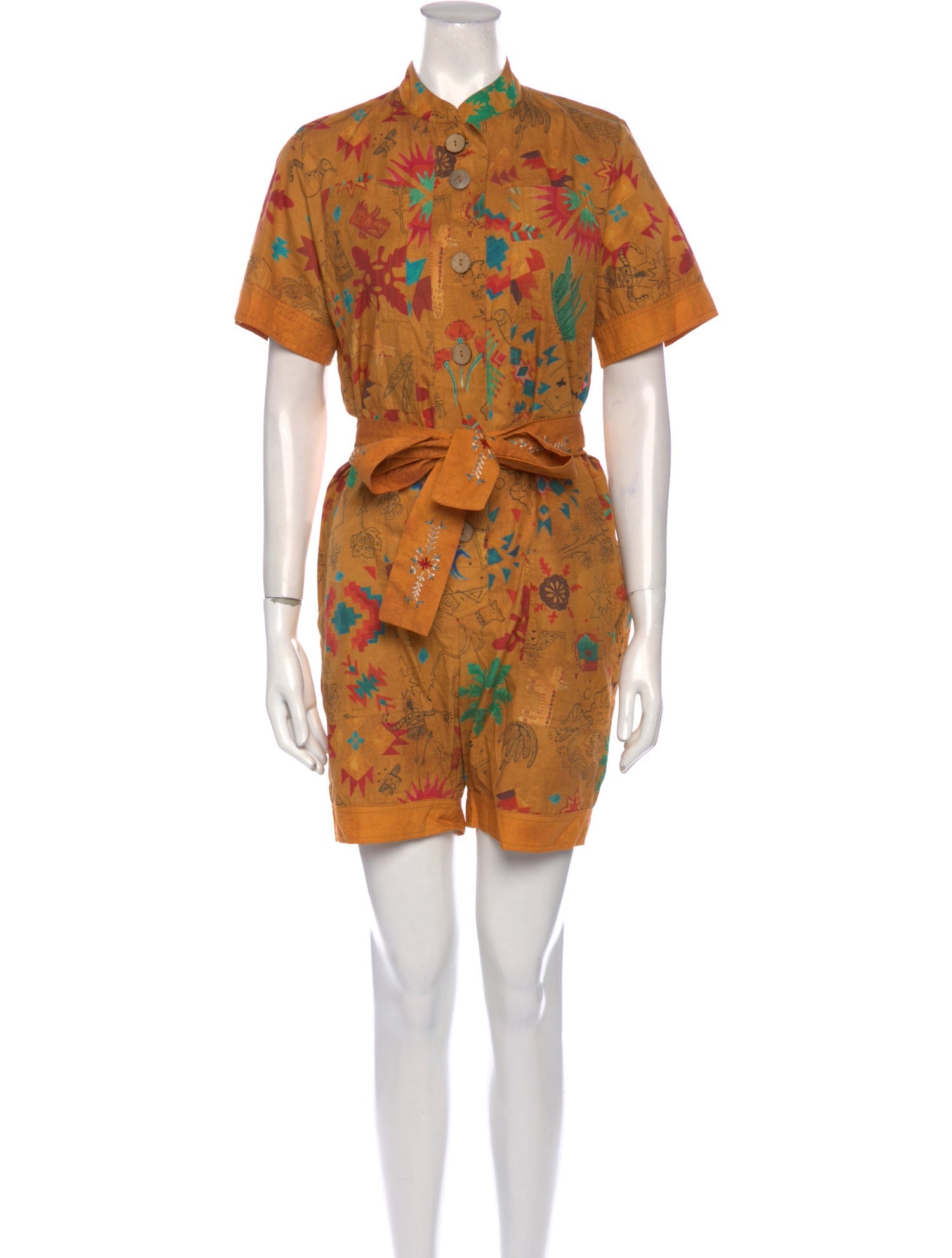 Chufy Floral Print Mock Neck Romper