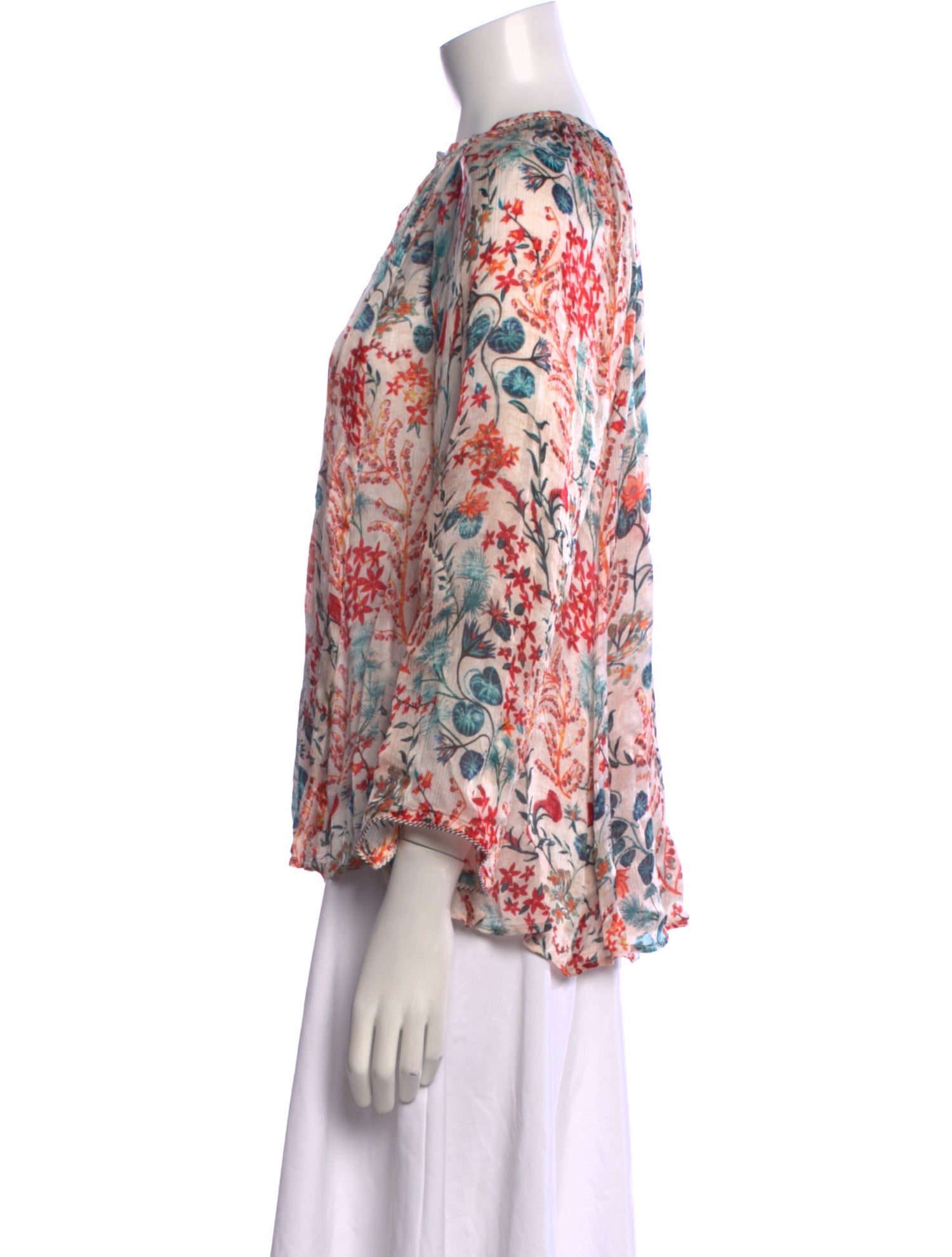 Chufy Floral Print Crew Neck Blouse