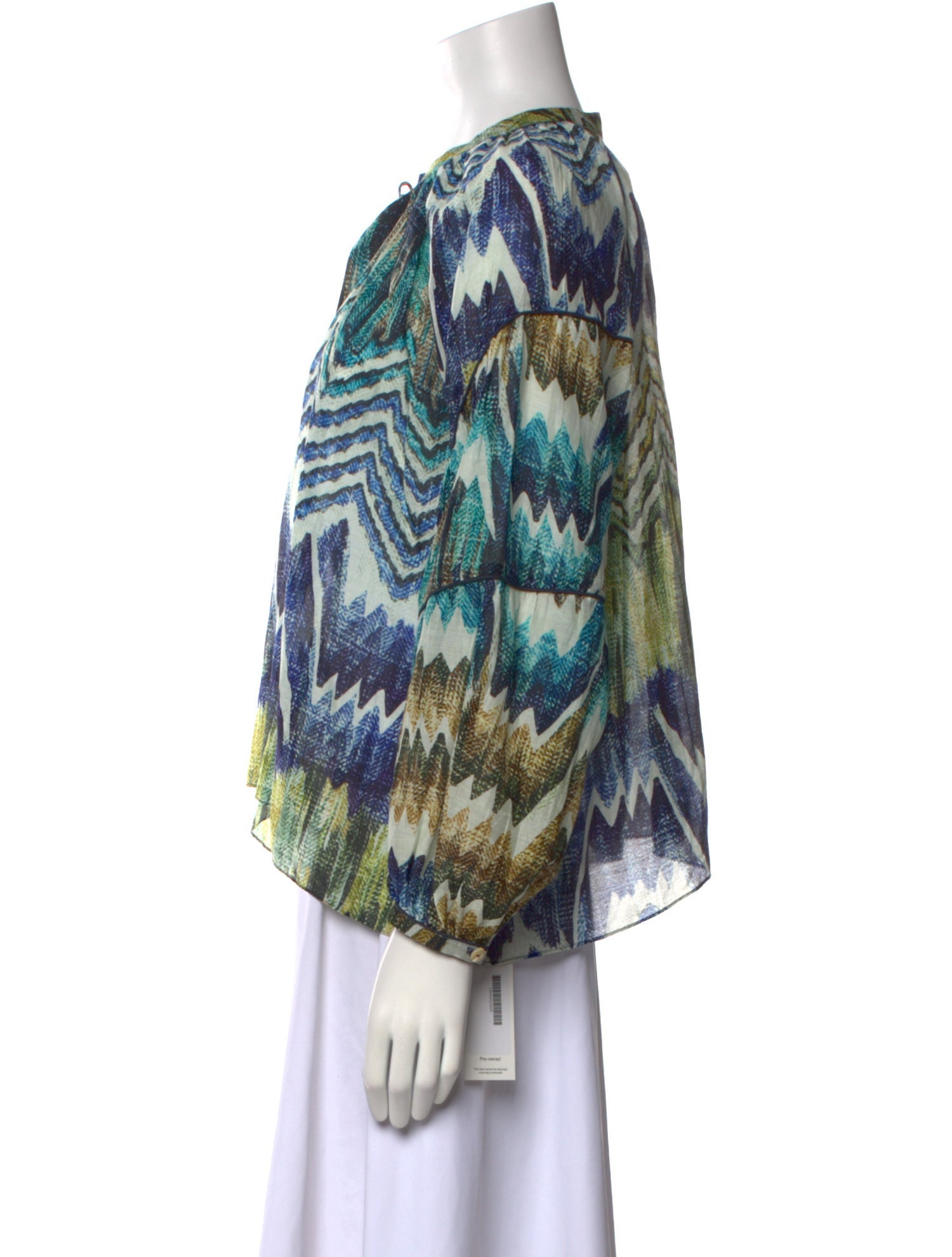 Chufy Printed Tie Neck Blouse w/ Tags