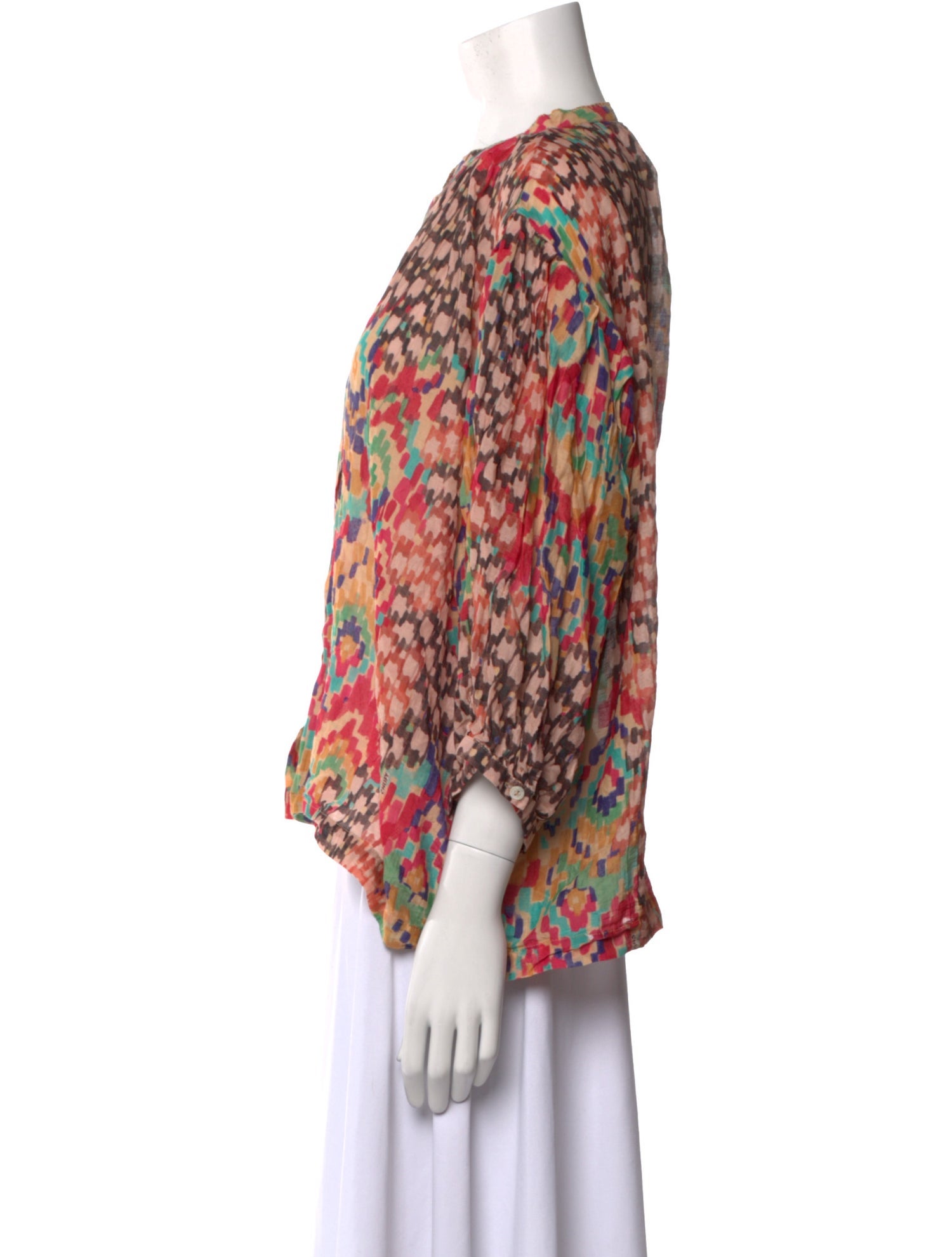 Chufy Printed Crew Neck Blouse