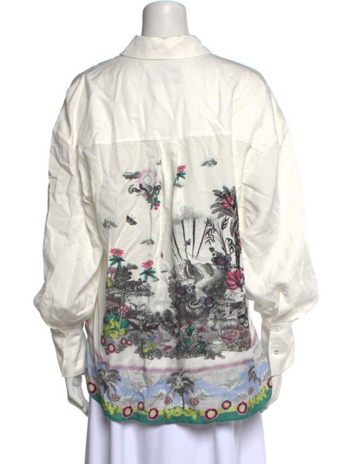 Chufy Printed Long Sleeve Button-Up Top