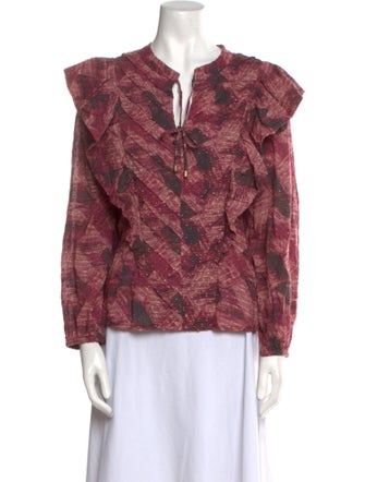 Chufy Printed V-Neck Blouse