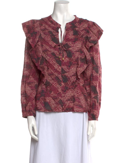 Chufy Printed V-Neck Blouse