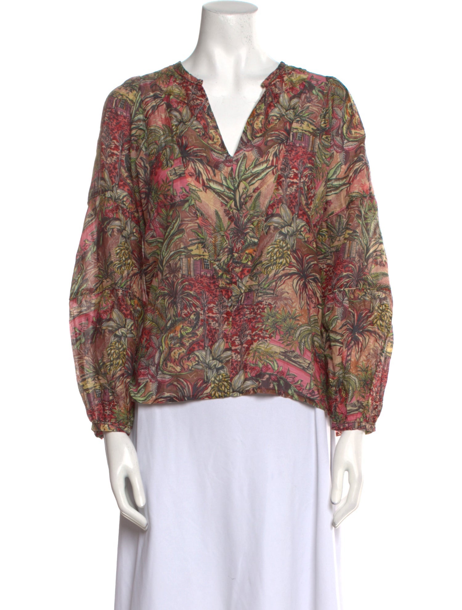 Chufy Printed V-Neck Blouse