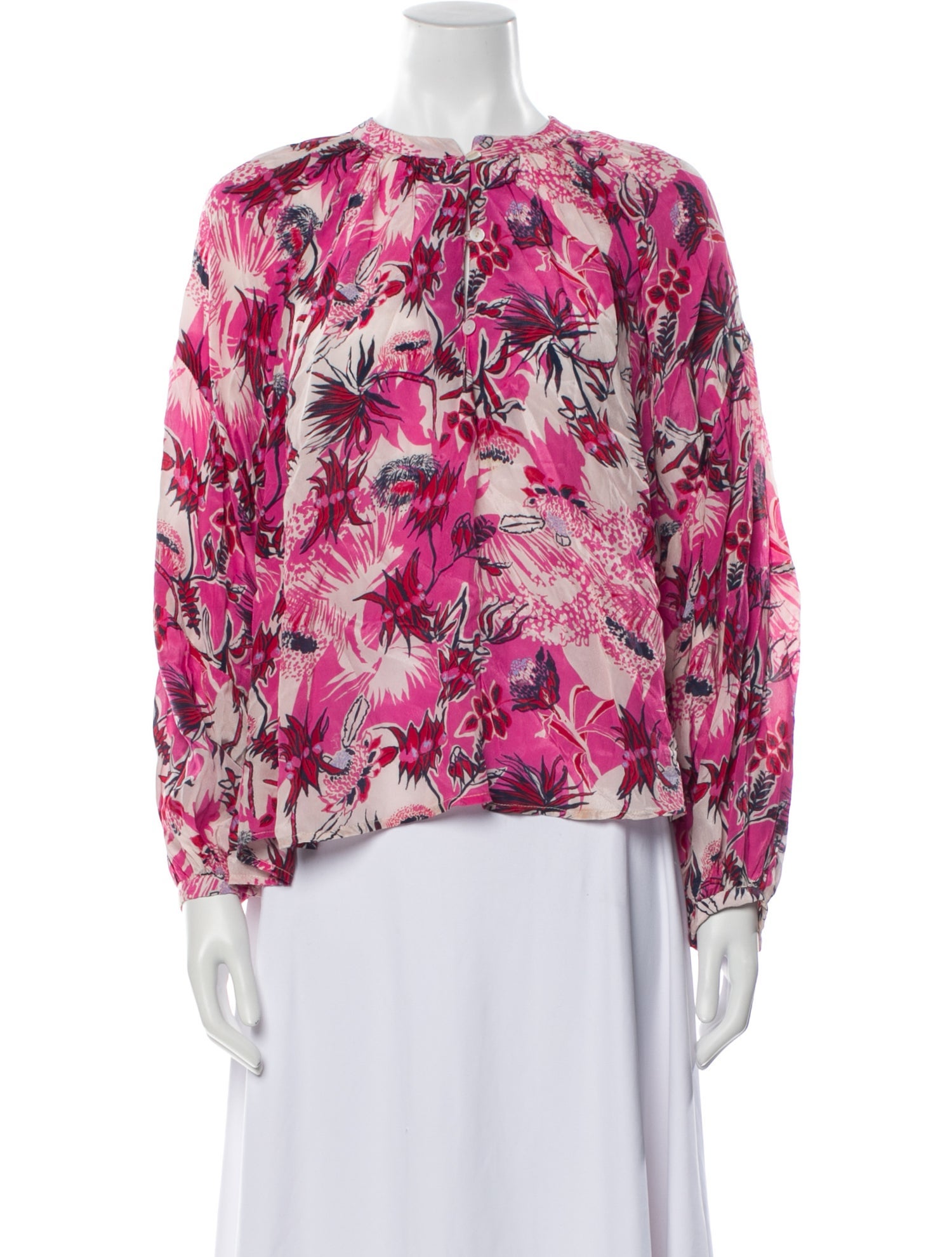 Chufy Floral Print Crew Neck Blouse