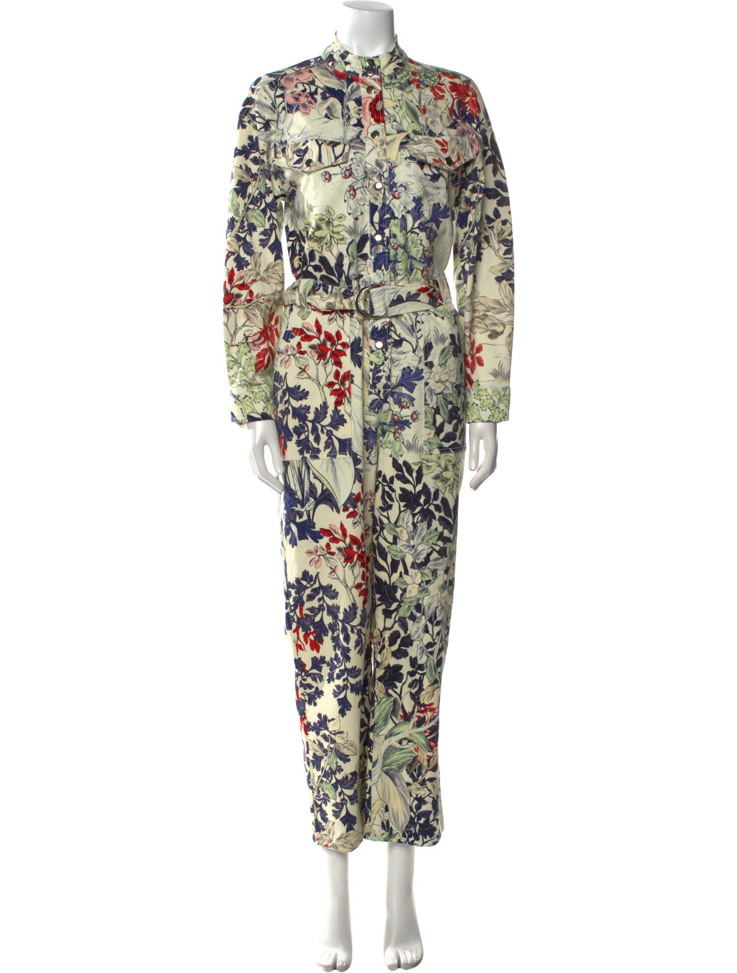 Chufy Floral Print Mock Neck Jumpsuit