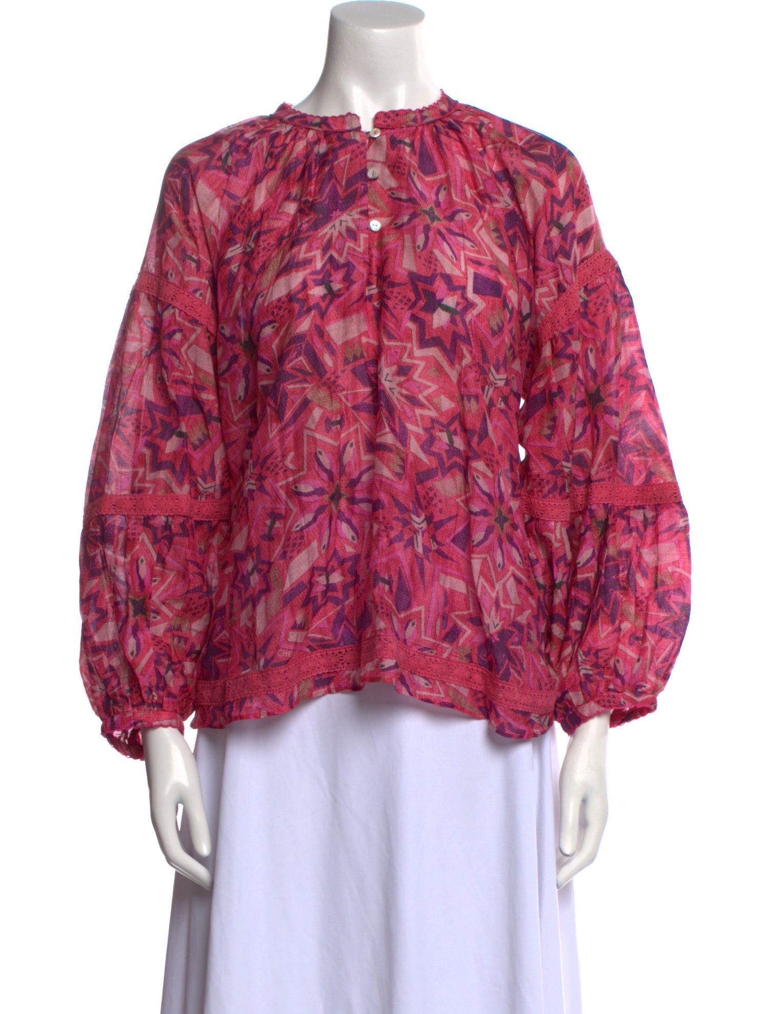 Chufy Floral Print Crew Neck Blouse