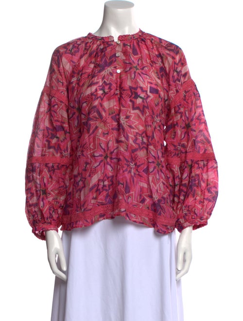 Chufy Floral Print Crew Neck Blouse