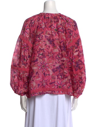 Chufy Floral Print Crew Neck Blouse