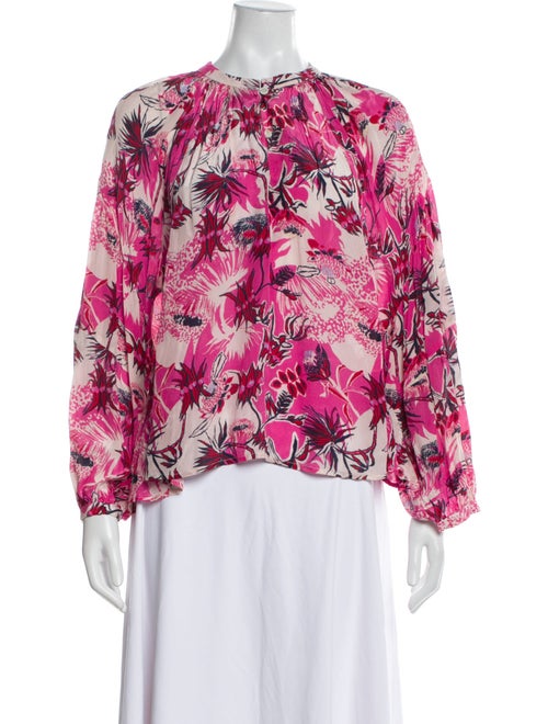Chufy Floral Print Crew Neck Blouse