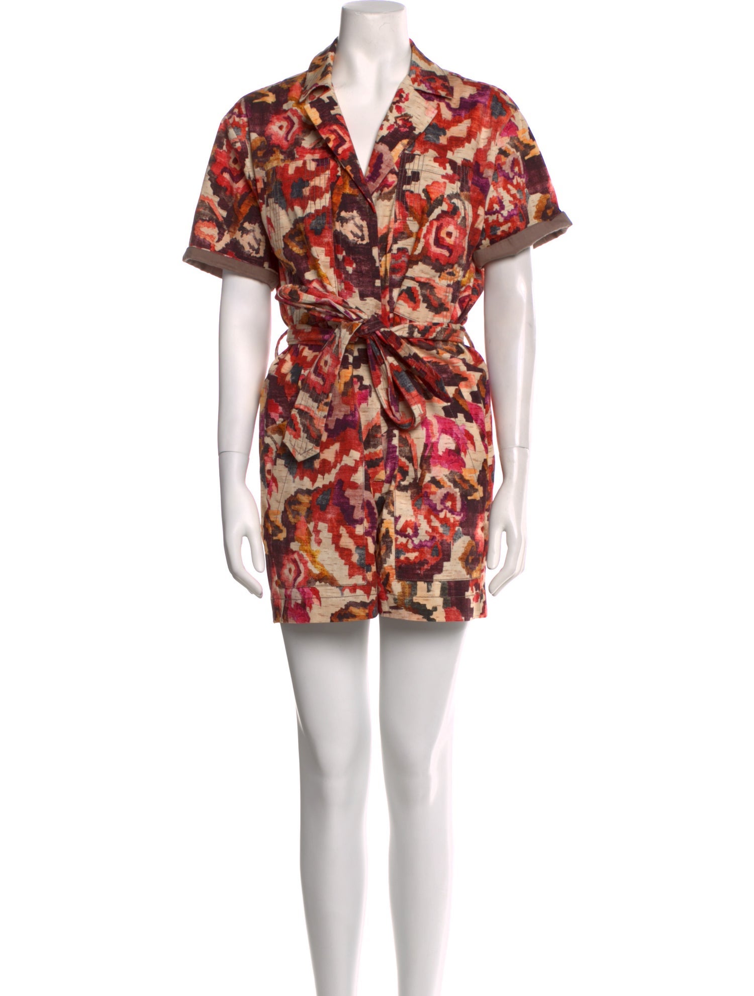 Chufy Printed V-Neck Romper