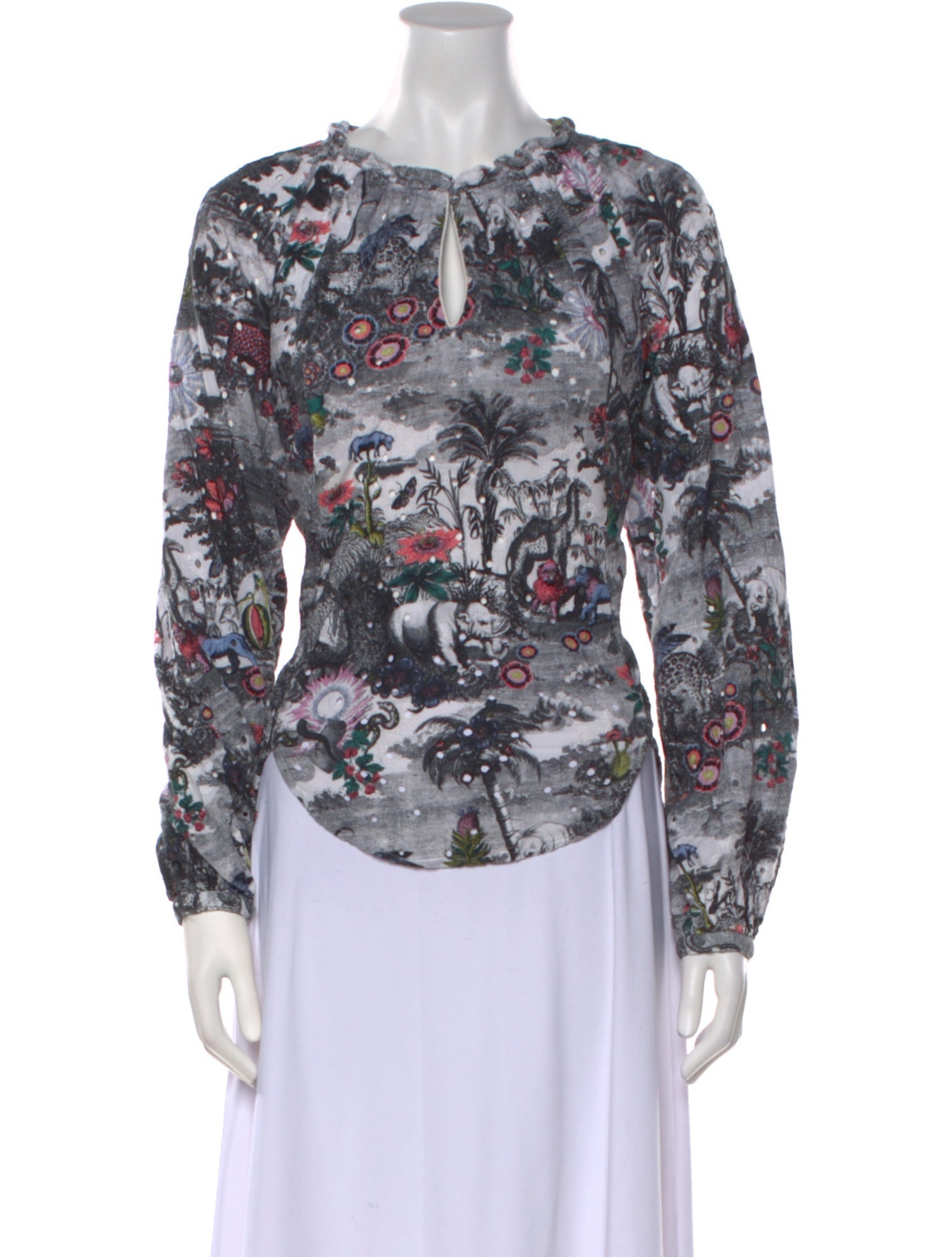 Chufy Printed Scoop Neck Blouse