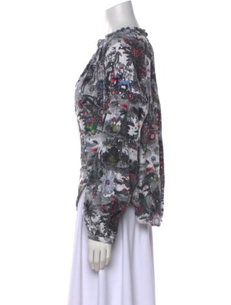 Chufy Printed Scoop Neck Blouse