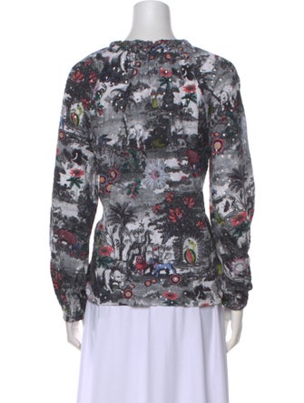 Chufy Printed Scoop Neck Blouse