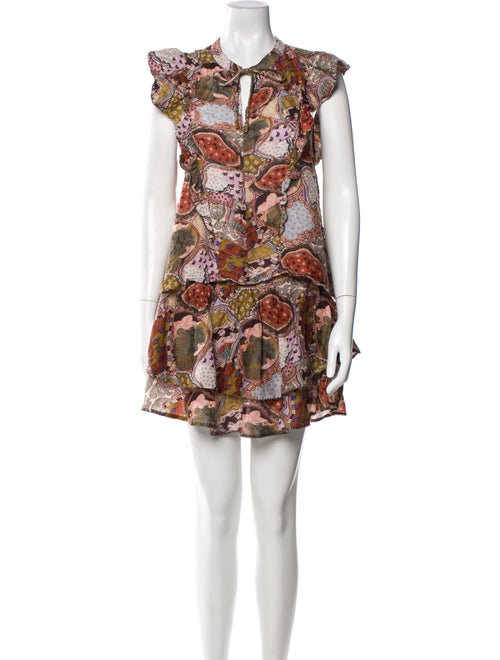 Chufy Printed Ruffle Embellishment Short Set