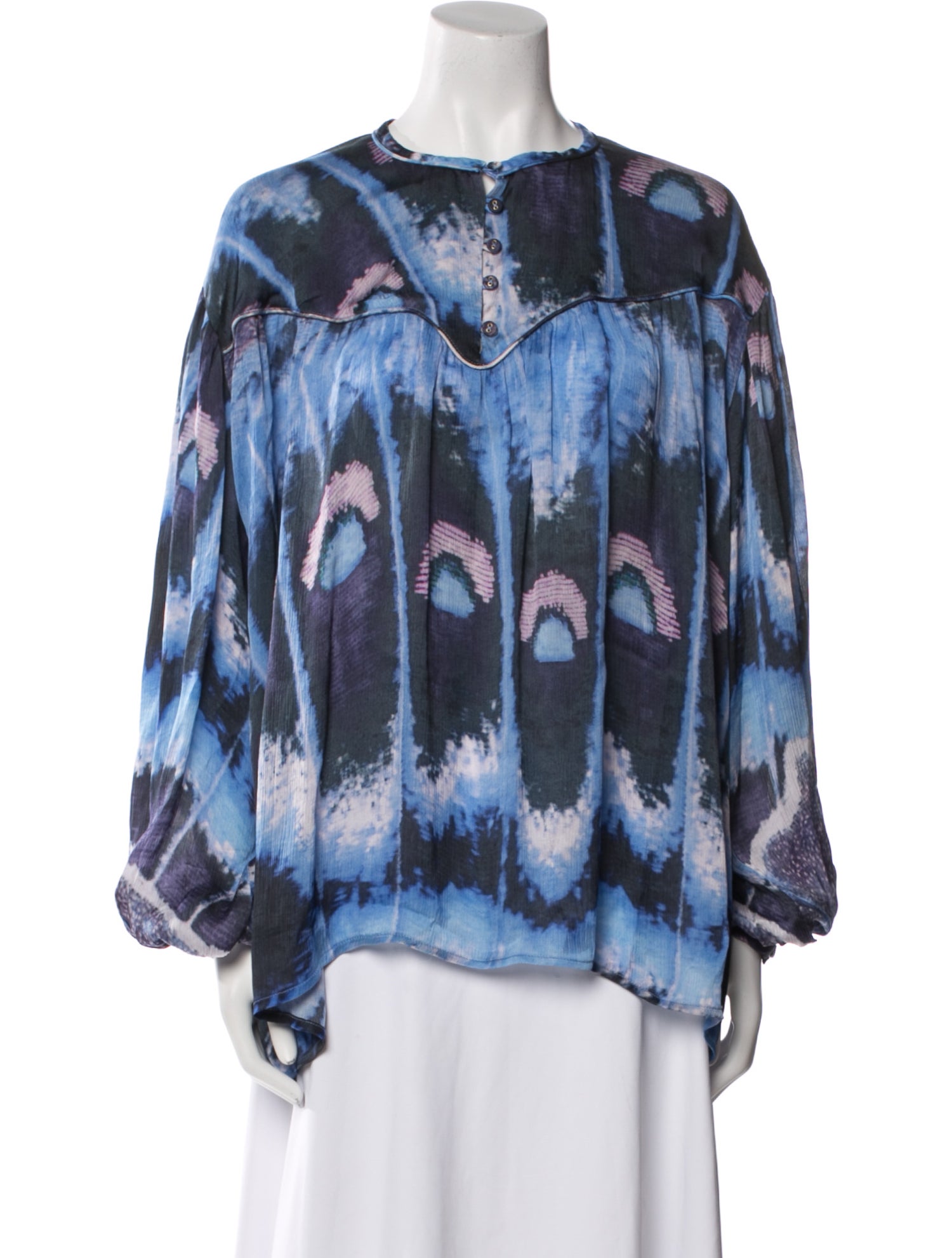 Chufy Printed Scoop Neck Blouse