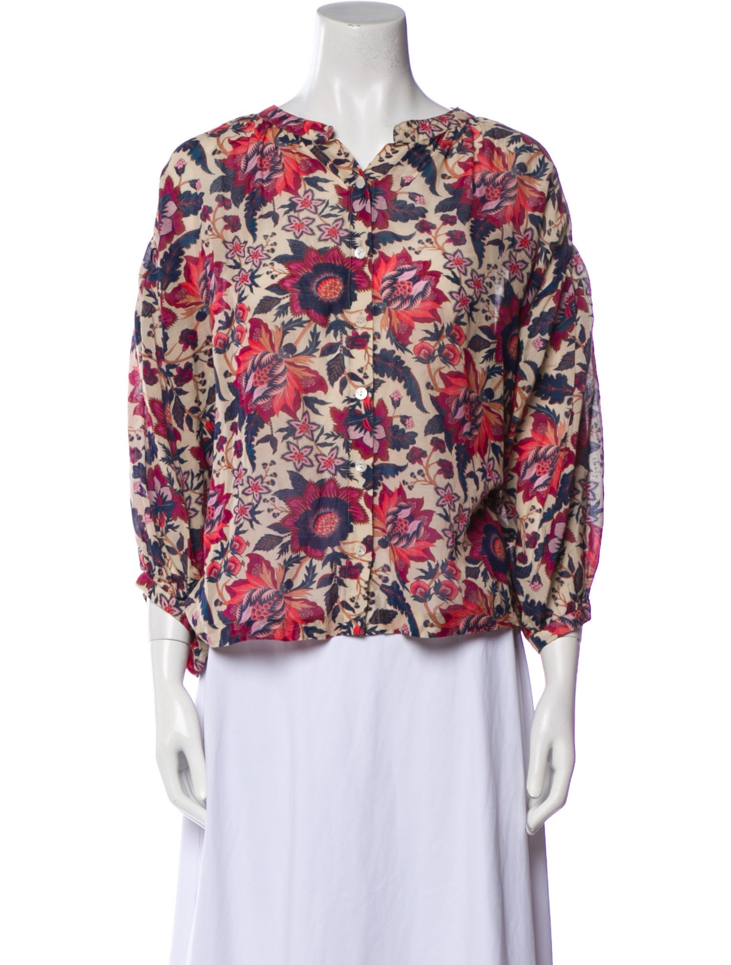 Chufy Floral Print V-Neck Blouse