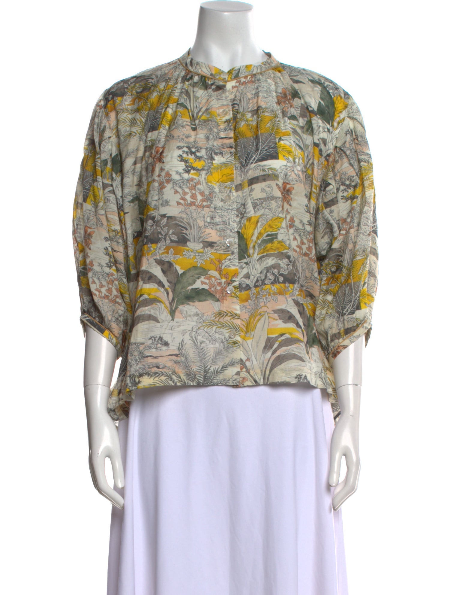 Chufy Printed Mock Neck Blouse w/ Tags