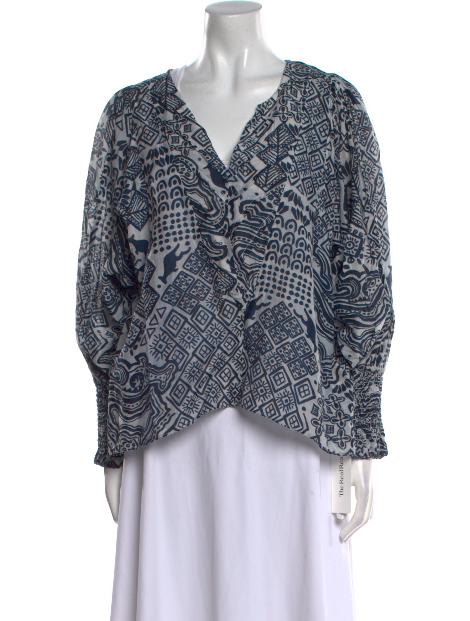 Chufy Printed V-Neck Blouse