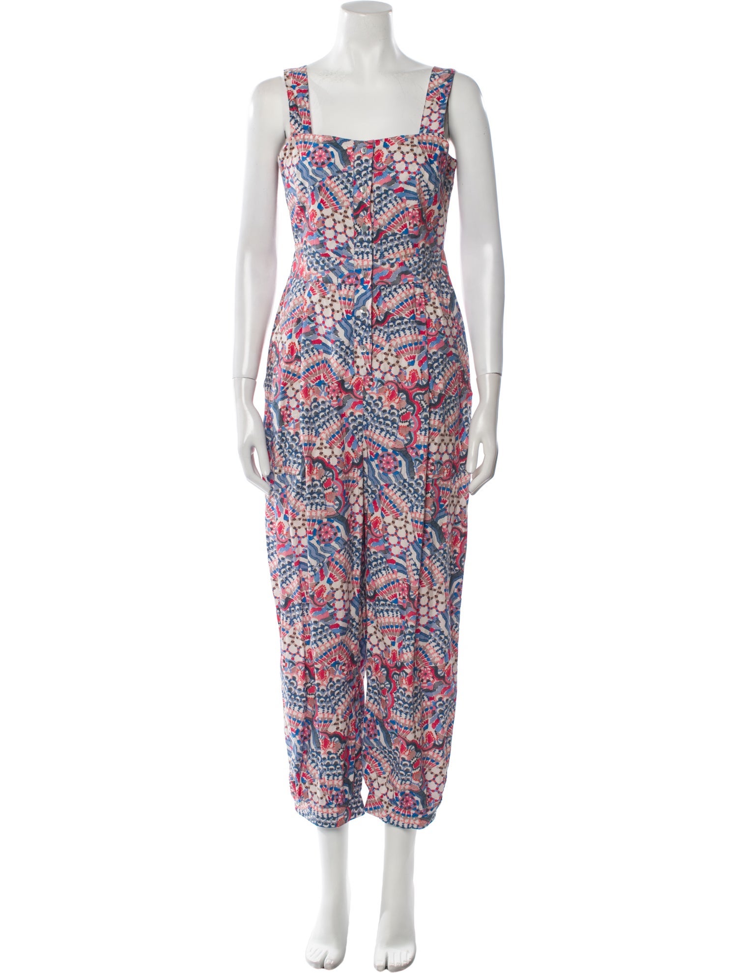 Chufy Printed Square Neckline Jumpsuit