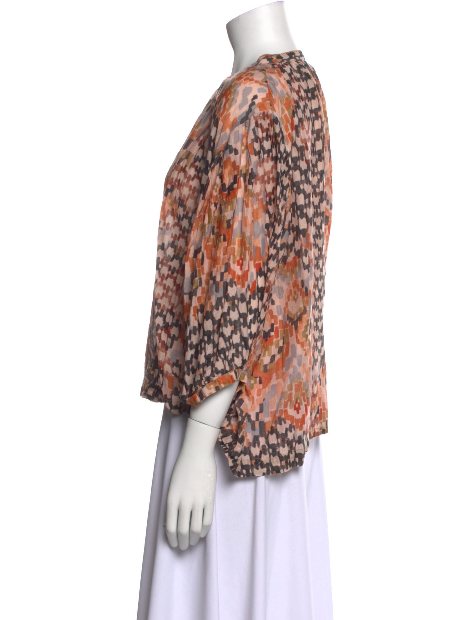 Chufy Printed Crew Neck Blouse