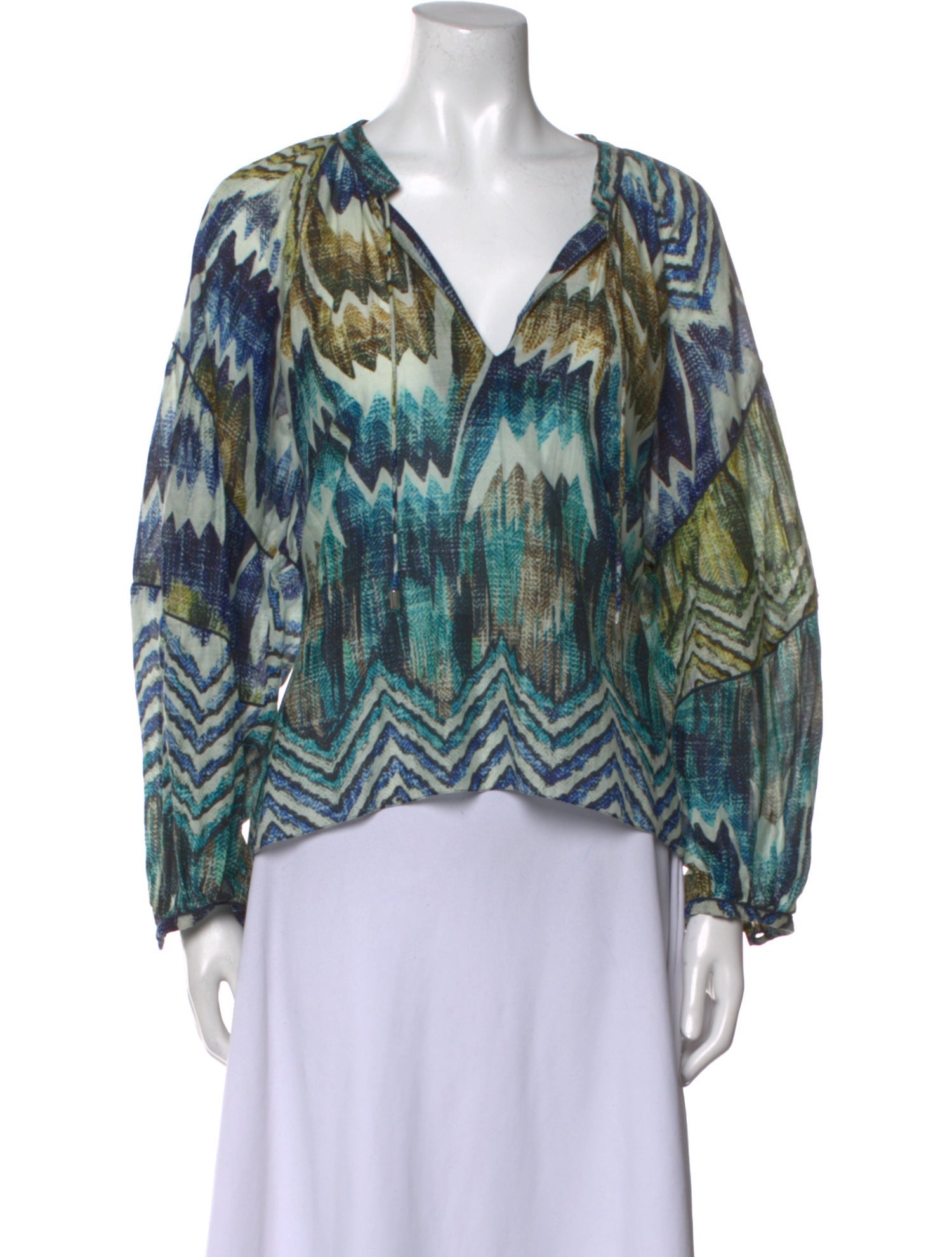 Chufy Printed V-Neck Blouse