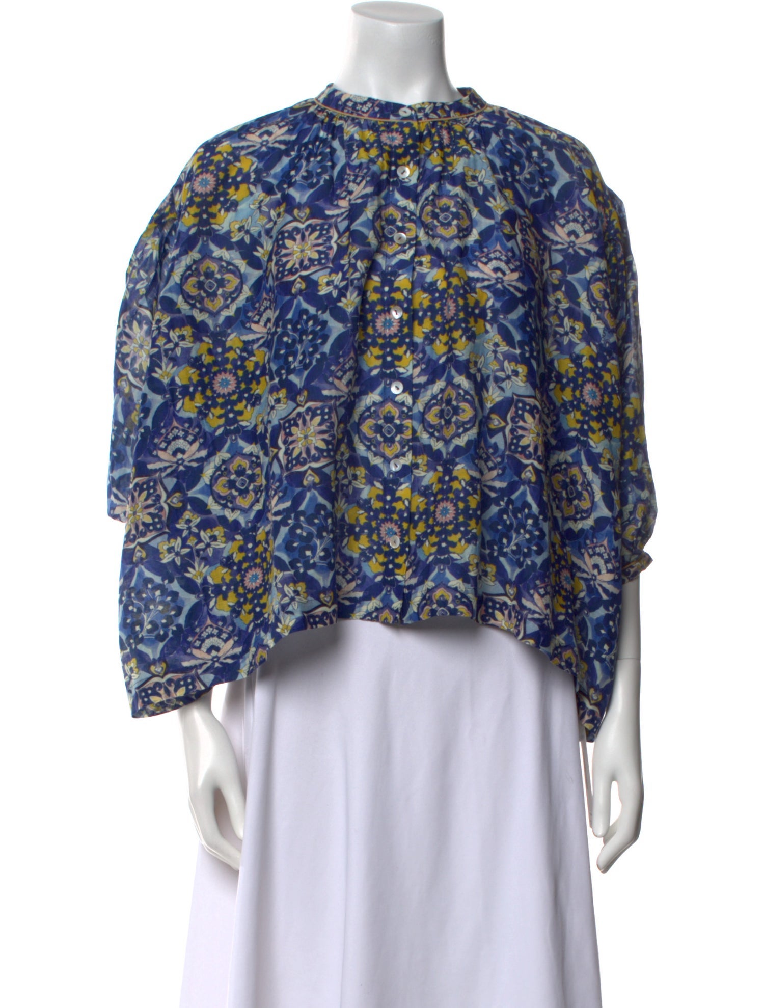 Chufy Printed Crew Neck Blouse