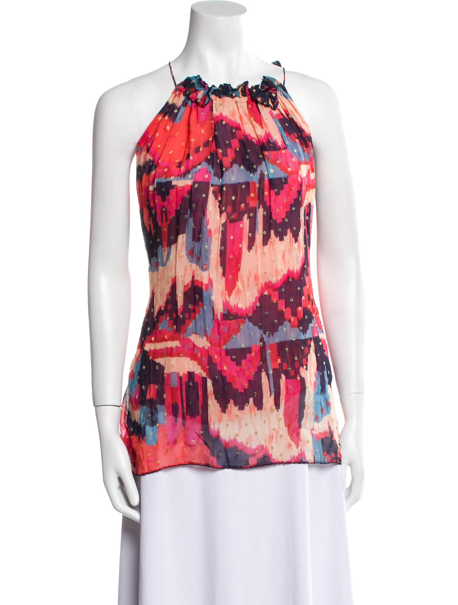 Chufy Floral Print Halterneck Blouse