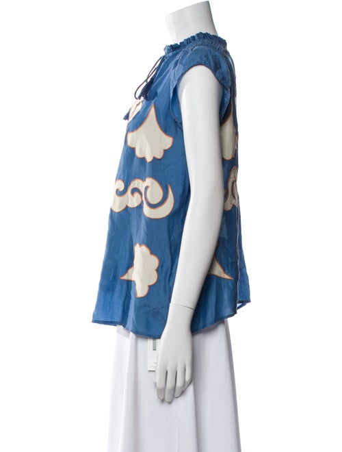 Chufy Printed Mock Neck Blouse