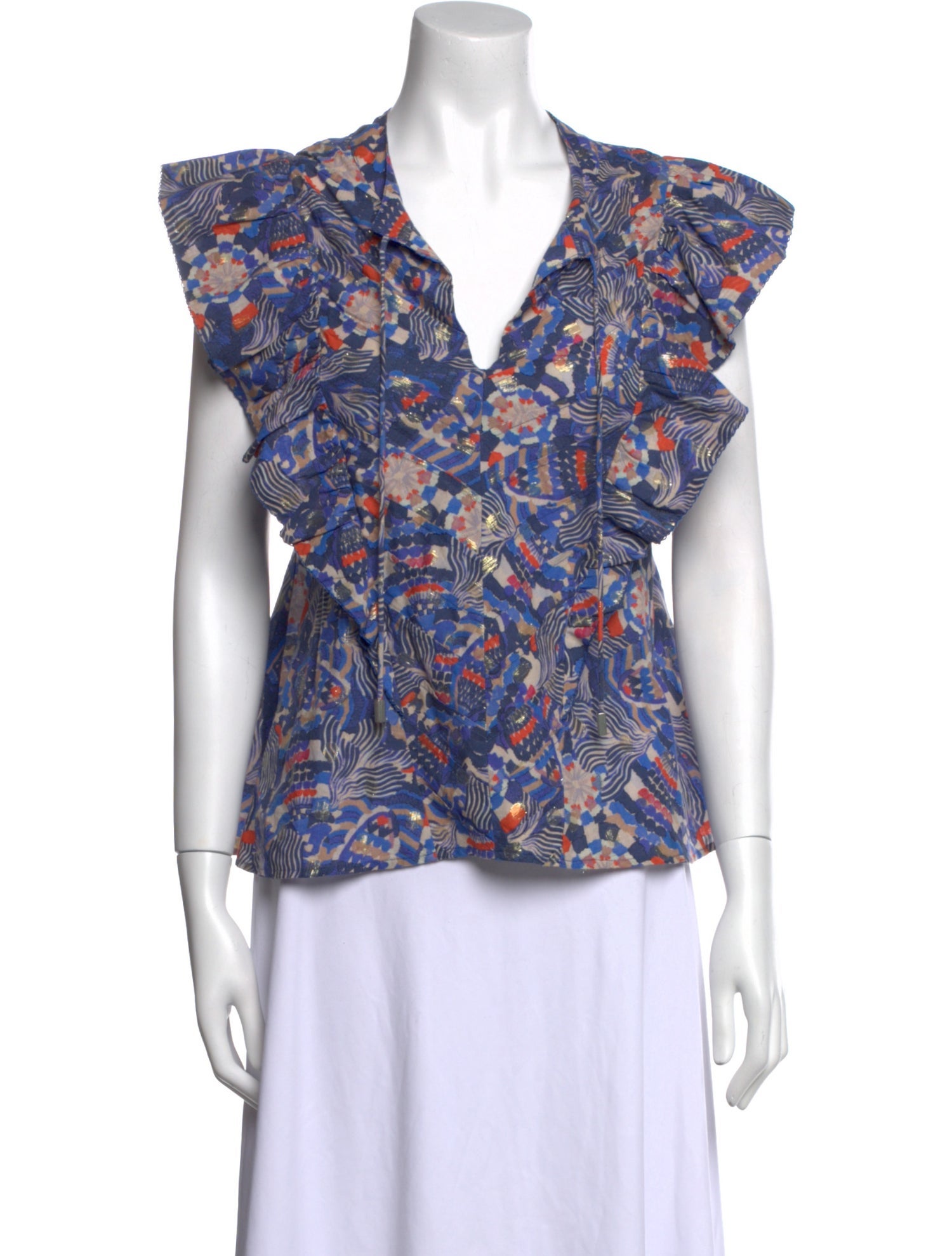 Chufy Floral Print V-Neck Blouse