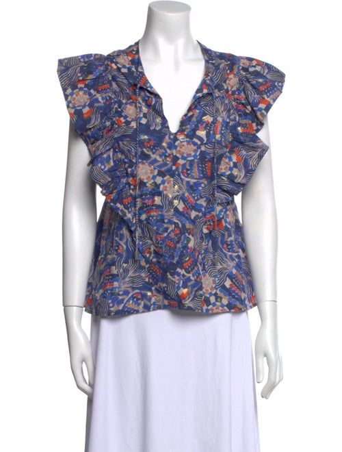 Chufy Floral Print V-Neck Blouse