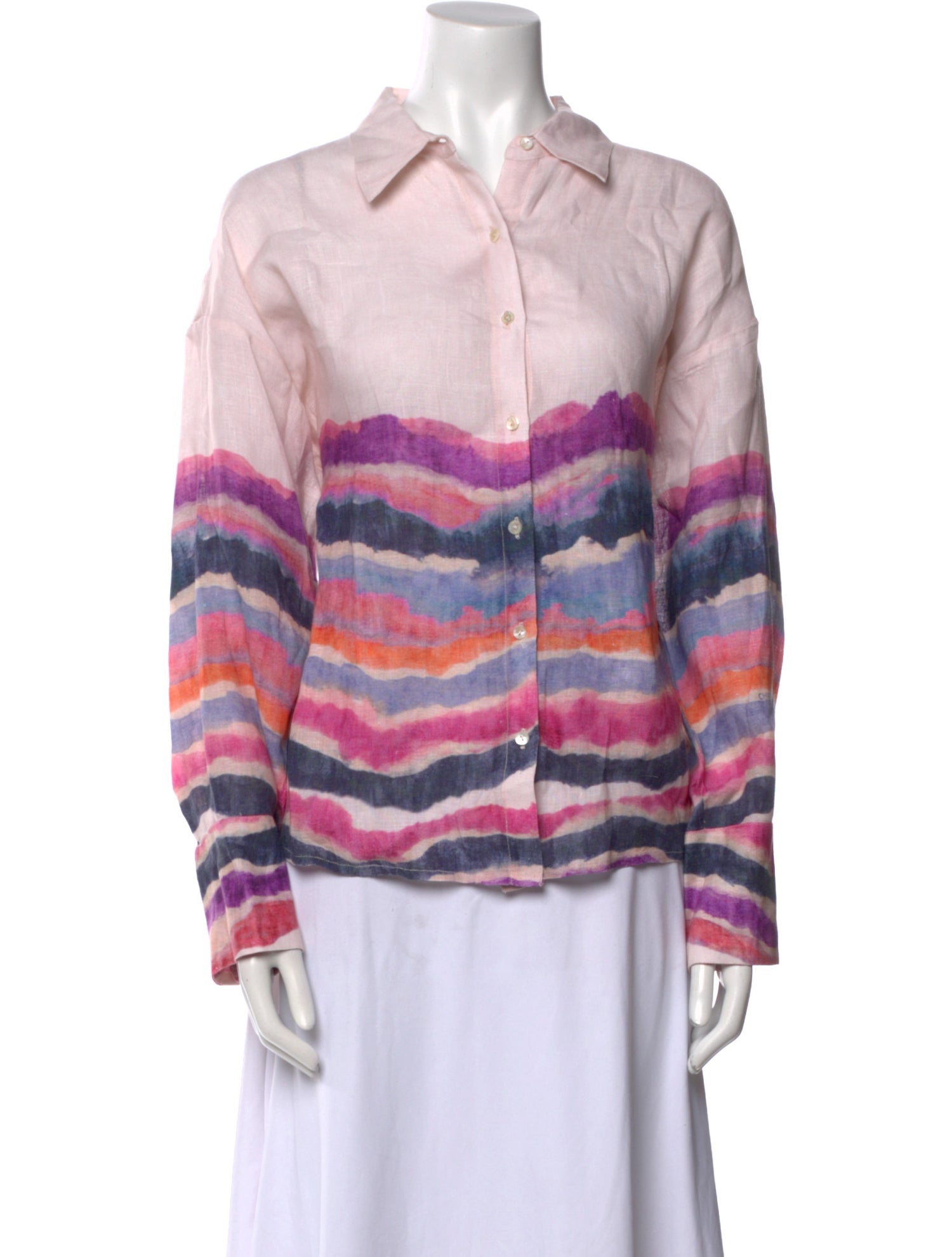 Chufy Linen Printed Button-Up Top