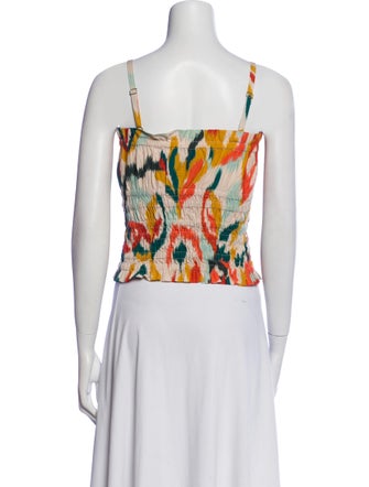 Chufy Printed Square Neckline Crop Top