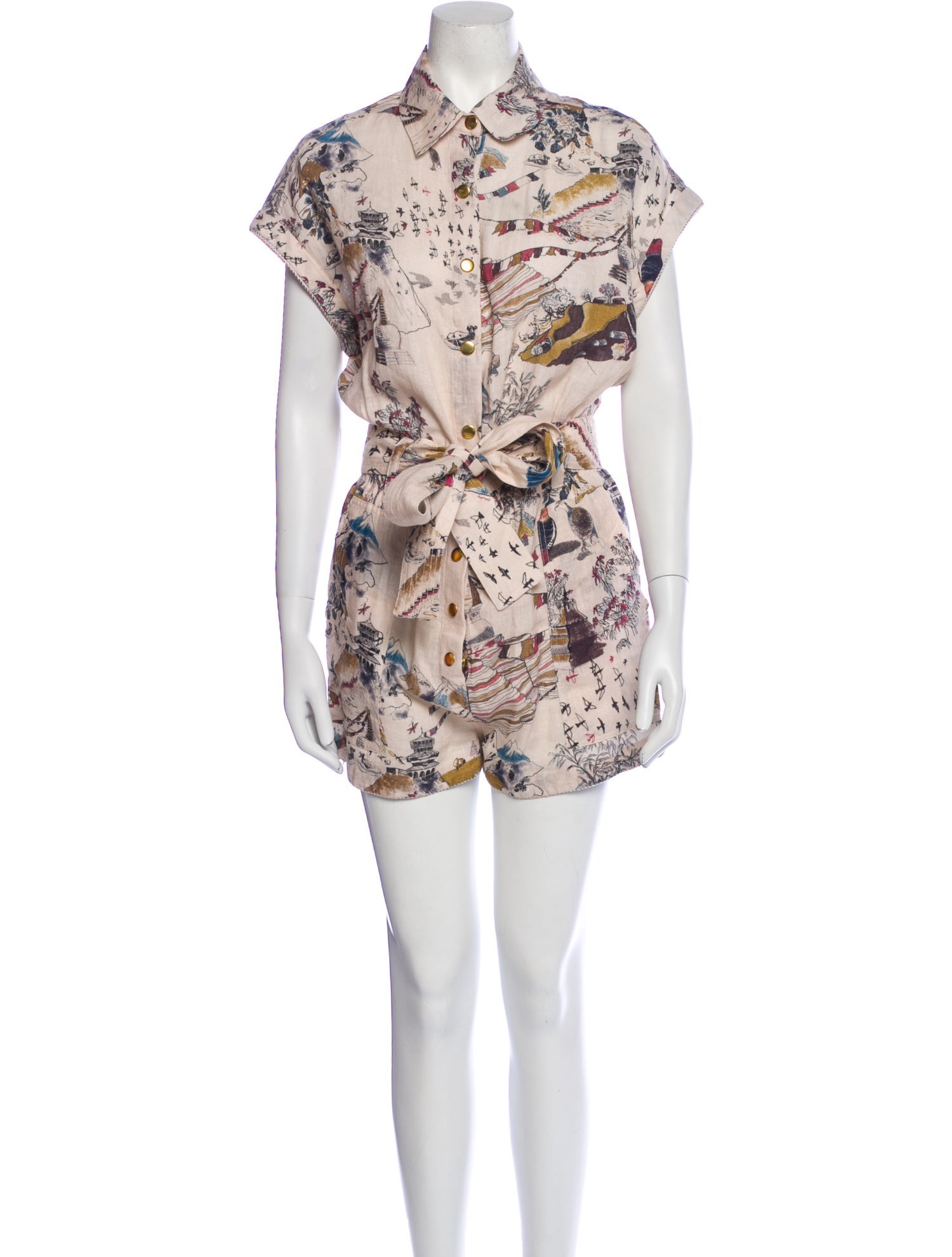 Chufy Linen Floral Print Romper