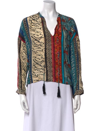 Chufy Printed V-Neck Blouse