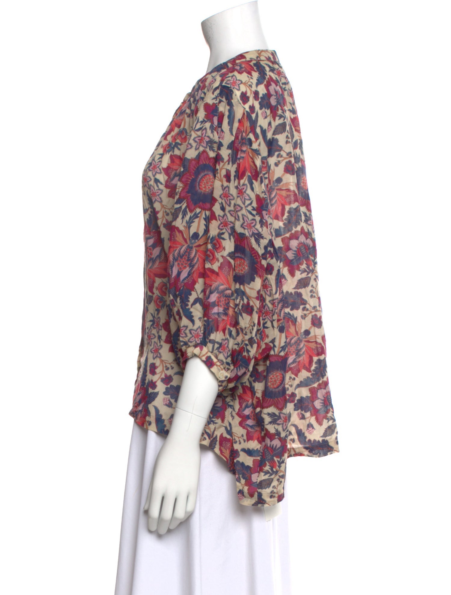 Chufy Floral Print Crew Neck Blouse